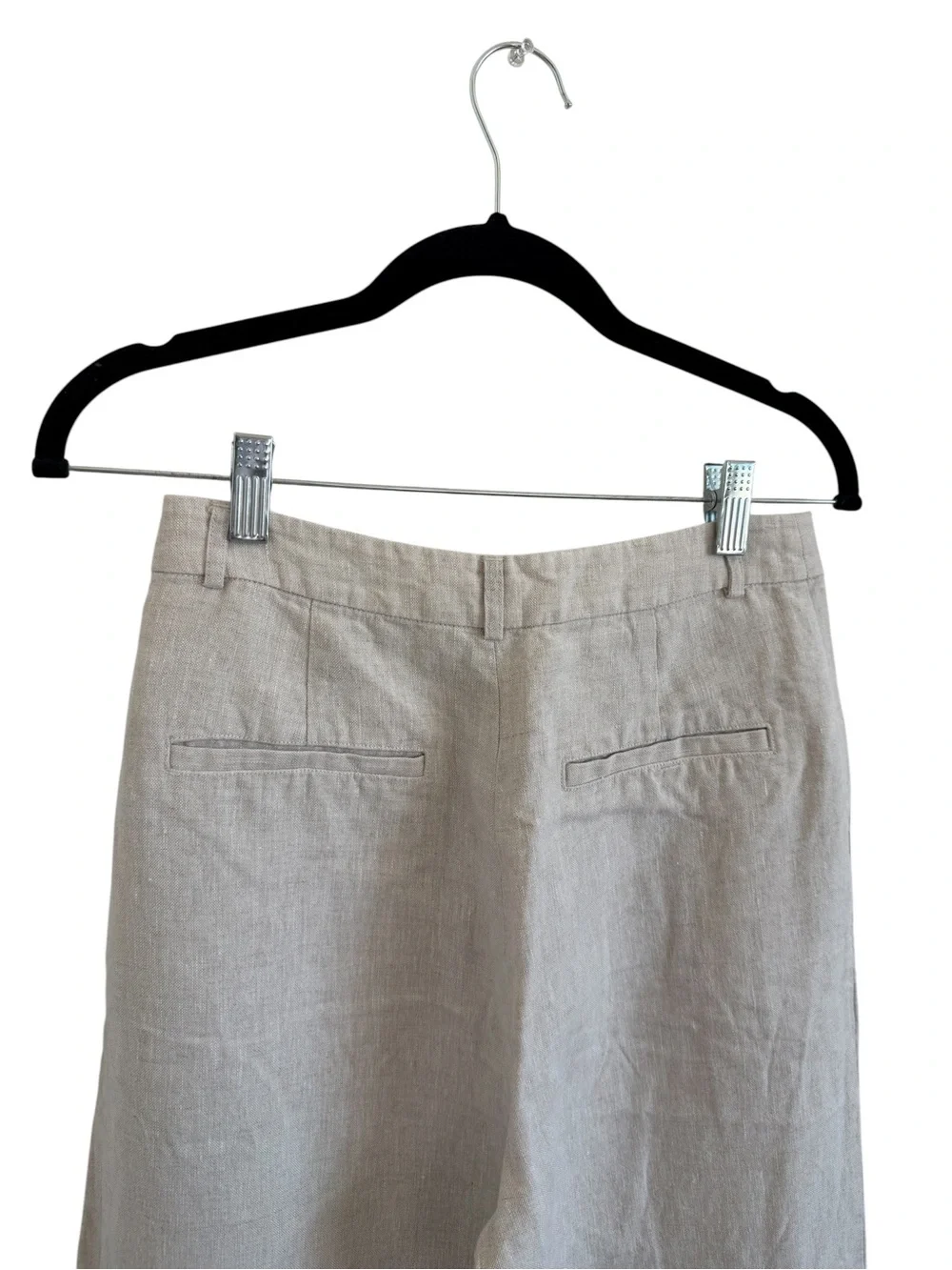 Reformation Linen Vesta Trousers High-Waist Wide-Leg Linen Pants in Natural Tan